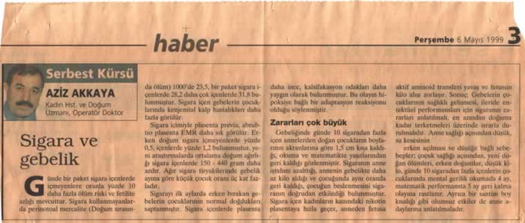 sigara ve gebelik